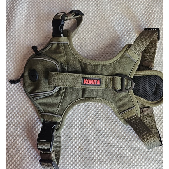 Kong Other - KONG Ultra Durable Dog Harness with Waste Bag Pocket - Olive Green Size Medium